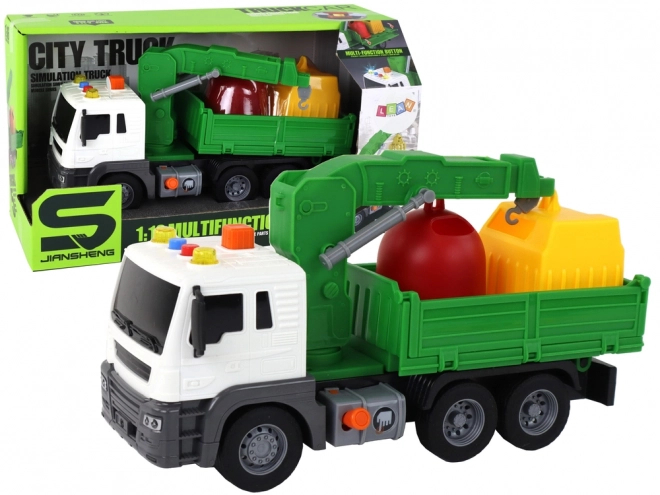 Camion Pompieri Verde con Gru a Frizione 1:16