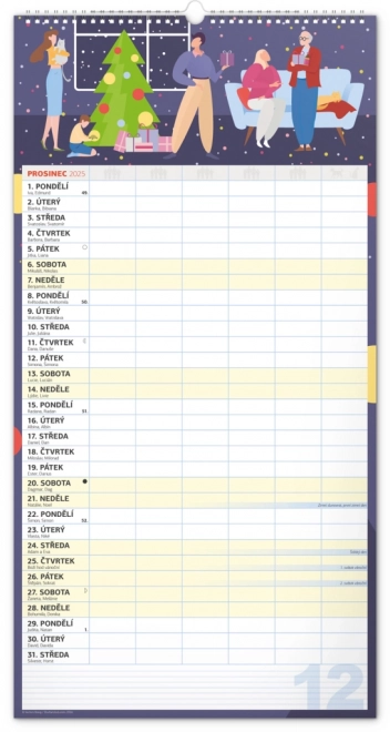 Calendario da Parete Pianificatore Familiare XXL 2025