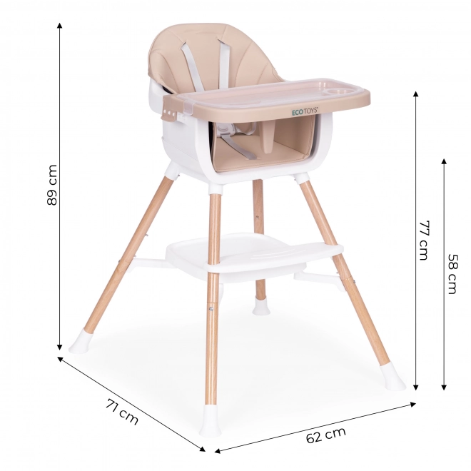 Sedia pappa 2-in-1 beige ECOTOYS