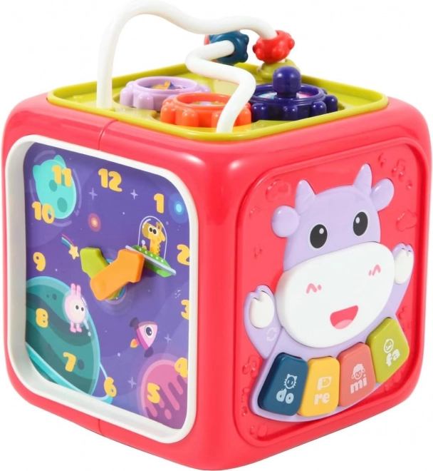 Cubo motorico multifunzione Animals rosso