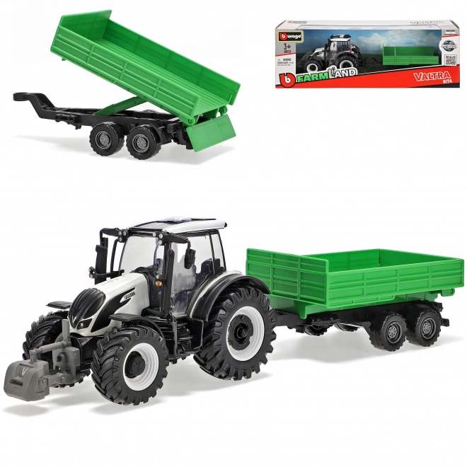 Trattore con rimorchio Valtra N174 - Bburago Farm