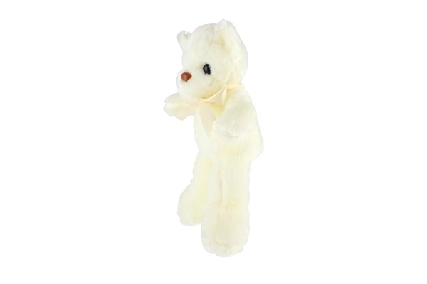 Orsetto di peluche bianco con fiocco 30 cm