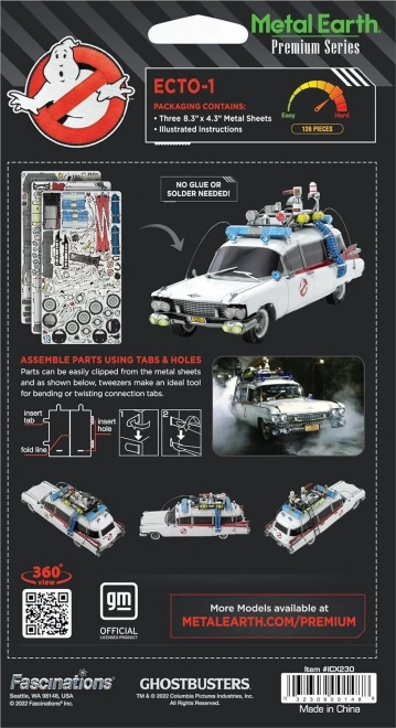 Modellino 3D in metallo Premium: Ghostbusters, Ecto-1