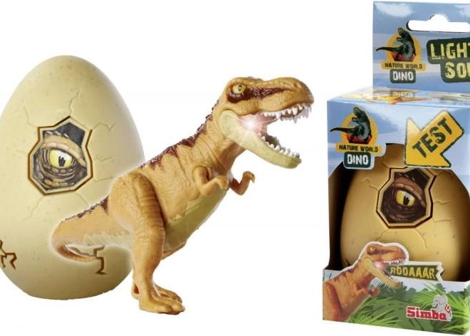 Figura di dinosauro luminoso nell'uovo