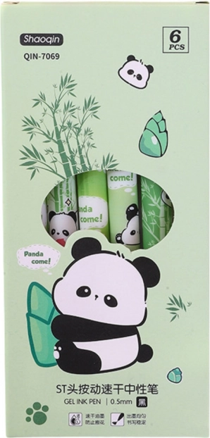 Set di Pennarelli Gel Panda Bambù 6 pezzi
