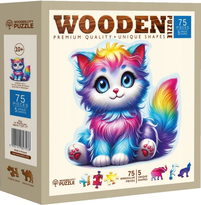 Puzzle in legno Gattino Colorato