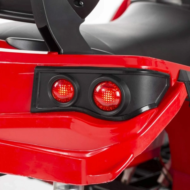 Quad elettrico per bambini rosso + ruote EVA + radio MP3 + LED + partenza lenta
