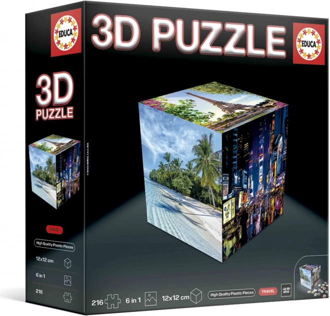 Puzzle 3D cubo Viaggio 216 pezzi