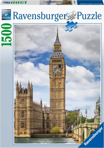 Puzzle 1500 pezzi – divertente gatto sull’orologio del Big Ben RAVENSBURGER