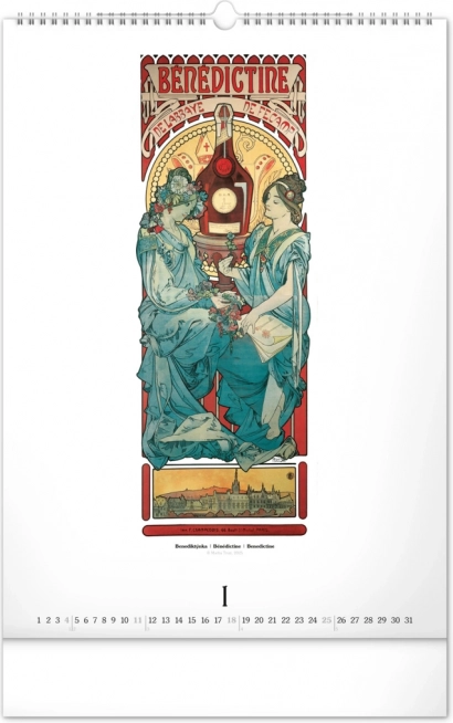 Calendario da parete Alfons Mucha 2026