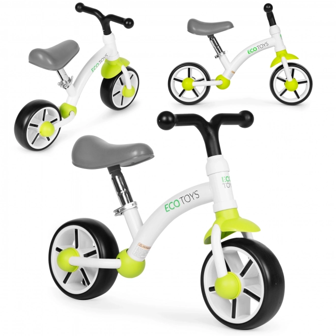 Bici senza pedali per bambini verde con ruote in EVA