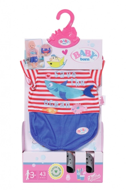 Pigiama e scarpine per BAMBOLA BABY Born 43cm blu