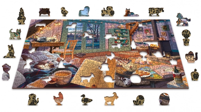 Puzzle in legno Casa Accogliente 2 in 1