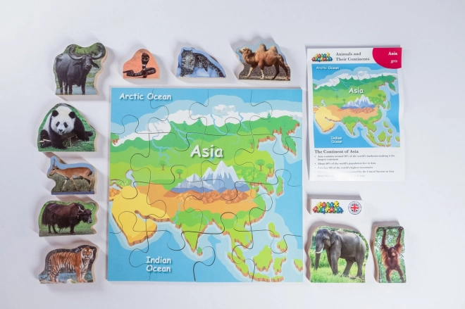 Puzzle in legno Asia e i suoi animali