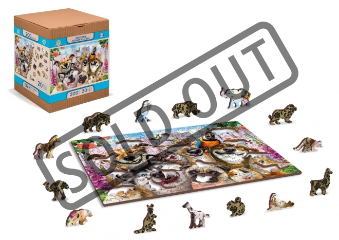 Puzzle in legno Wooden City pazzi animali 2 in 1