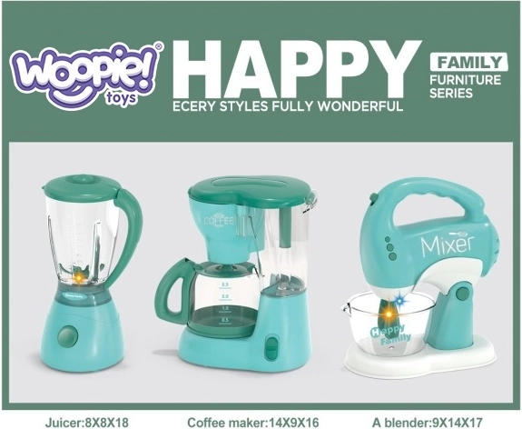 WOOPIE Set di elettrodomestici per bambini 3in1 Frullatore Mixer Robot da cucina