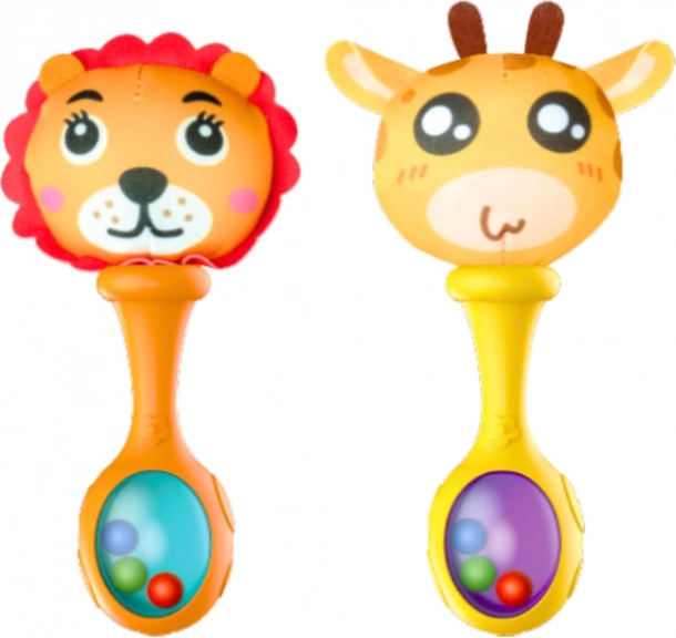 Set di sonagli con pallina morbida con motivi di leone e giraffa