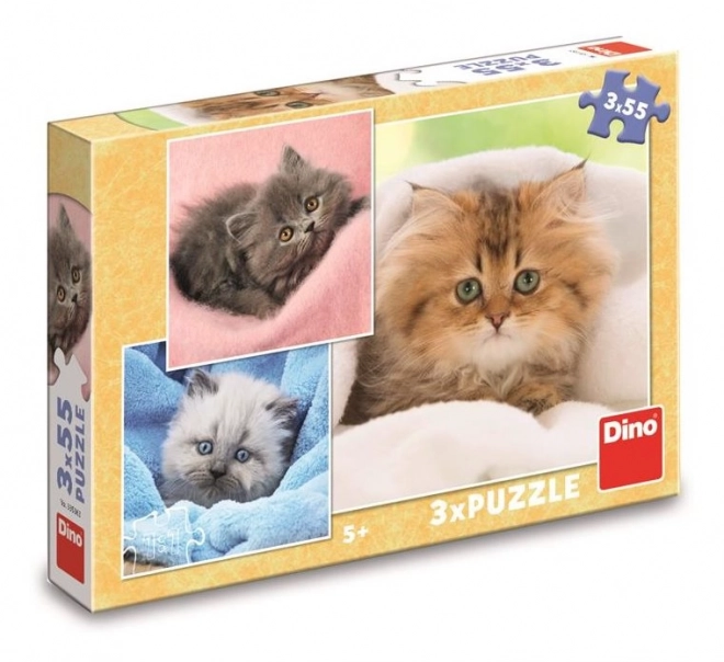 Puzzle Adorabili Gattini 3x55 Pezzi