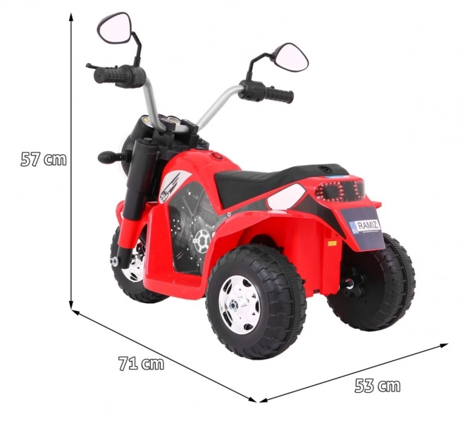 Mini moto a batteria per bambini rosso con suoni e luci LED