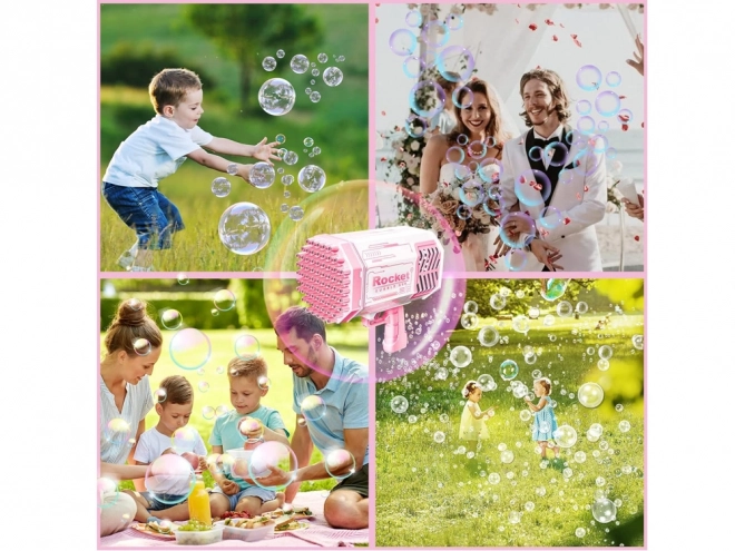 Set Pistola per Bolle di Sapone con Luce e Liquido per Bambini