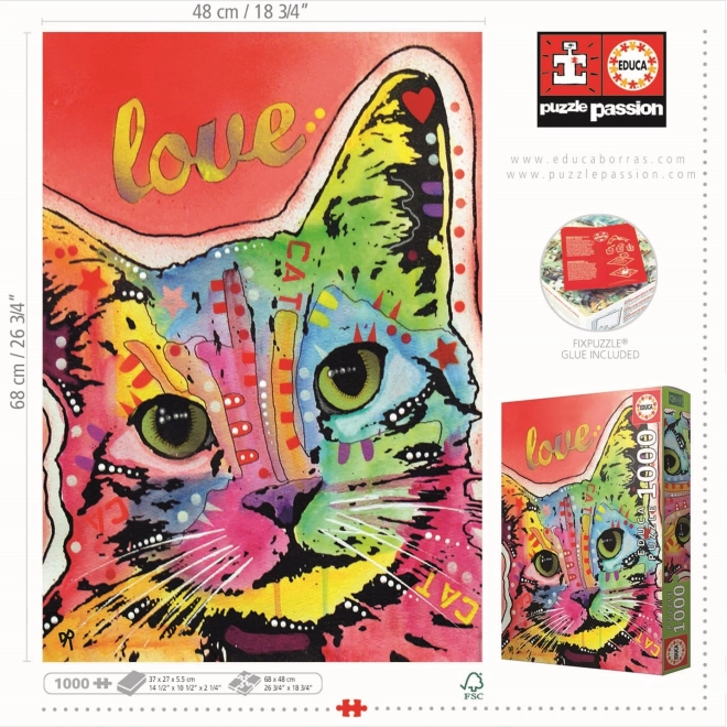 Puzzle affetto amore dei gatti 1000 pezzi