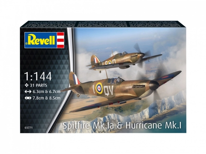 Modelli di aerei Supermarine Spitfire MkIa & Hawker Hurricane 1/144