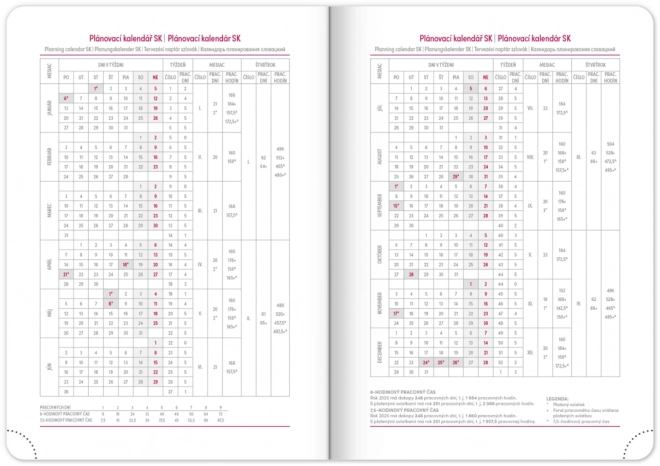 Agenda settimanale Neo Aprint 2025 rosa