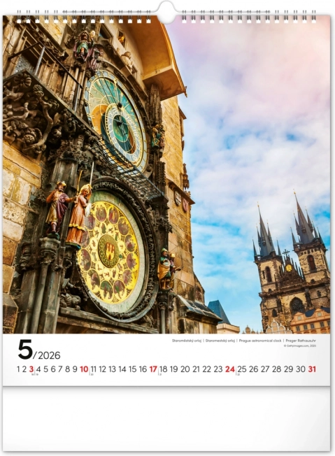 Calendario da parete Praga 2026