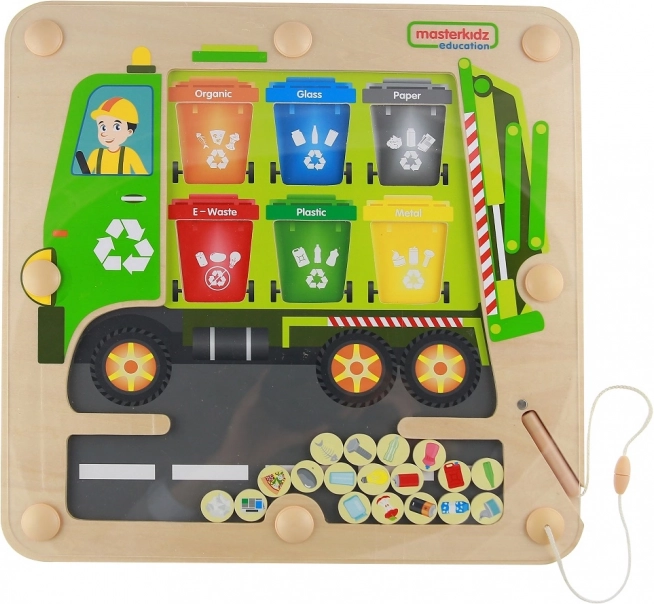 Tabella Magnetica Masterkidz Classificazione dei Rifiuti Camion da Riciclaggio Montessori