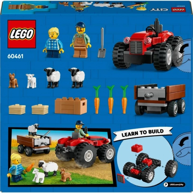 Trattore rosso con rimorchio e pecora Lego City