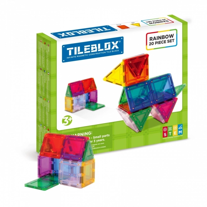 Costruzioni Magnetiche Tileblox Set Arcobaleno