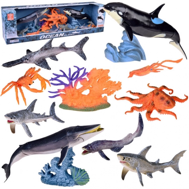 Set figurine animali marini in plastica