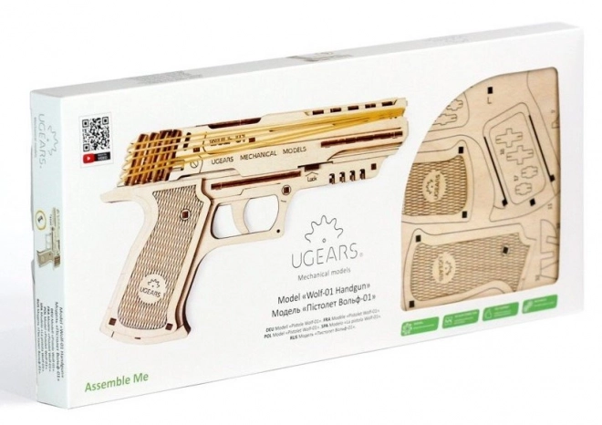 Puzzle 3D UGEARS Pistola Wolf-01