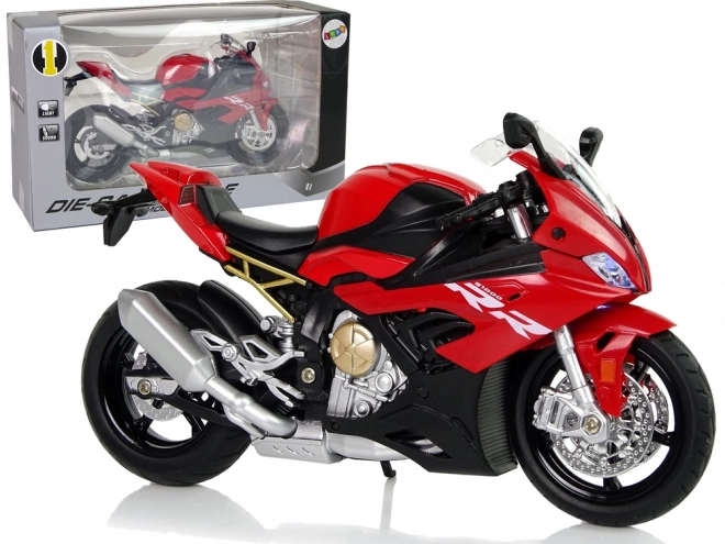 Modello motociclo Bmw S1000RR rosso con luci e suoni