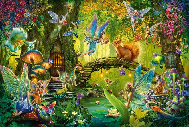 Scena magica nel bosco