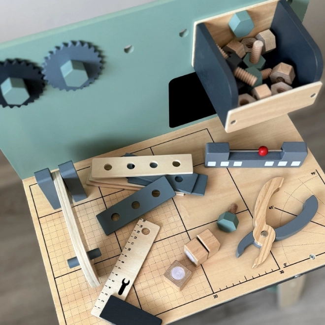 Set laboratorio in legno per piccoli fai-da-te