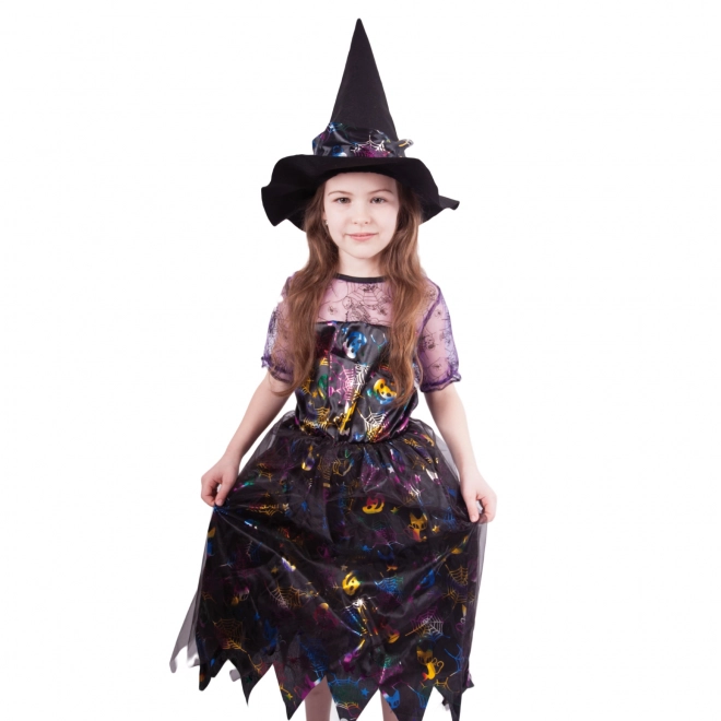 Costume da strega per bambina a colori (S)