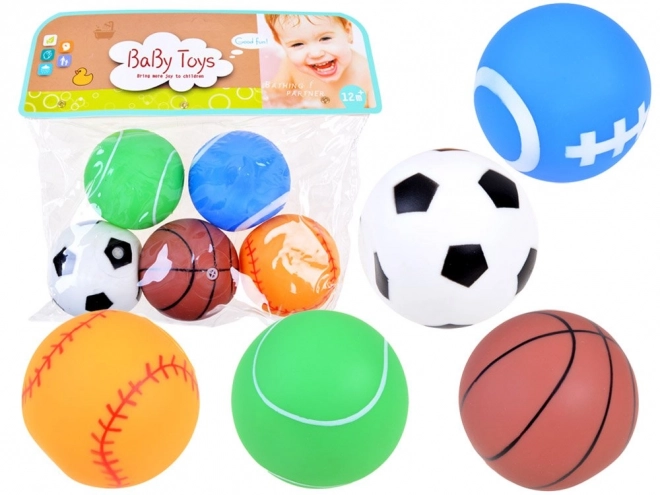 Set di palline in gomma colorate con squeaker