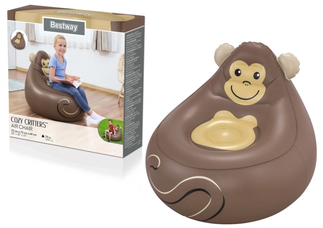 Poltrona gonfiabile a forma di scimmietta per bambini
