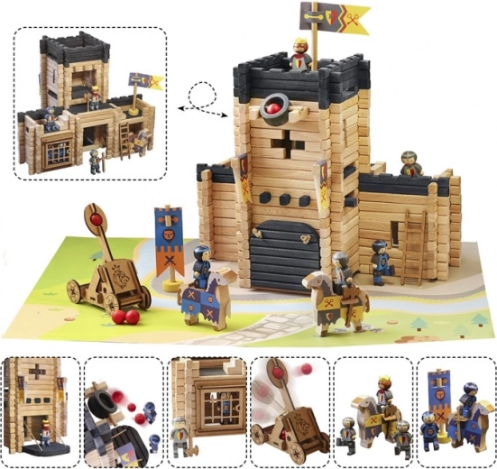 Grande castello con catapulta funzionante