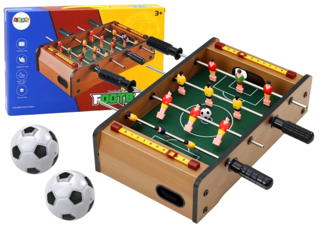 Mini calcio balilla in legno 36cm x 21,5cm x 9cm