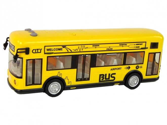 Autobus giocattolo giallo con frizione 1:18