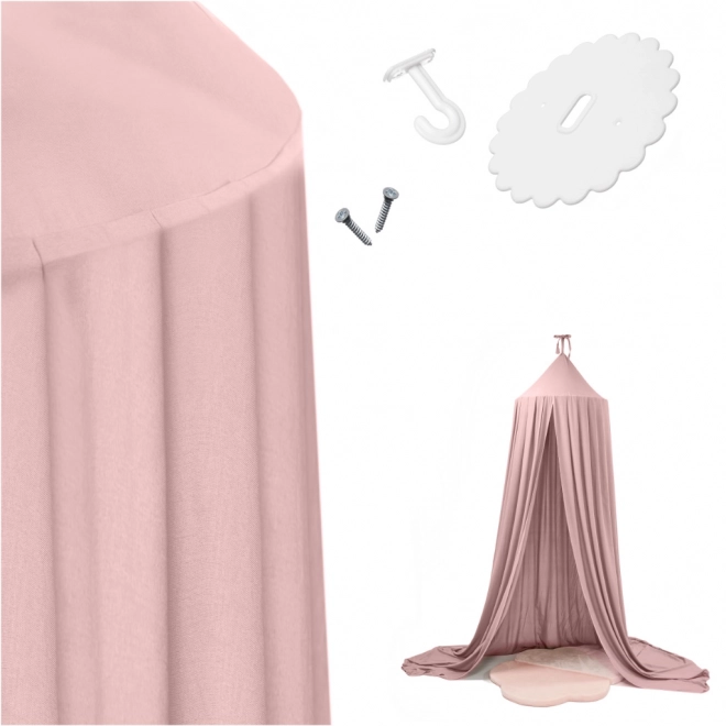 Baldacchino a tenda tipì grigio sospeso – rosa chiaro