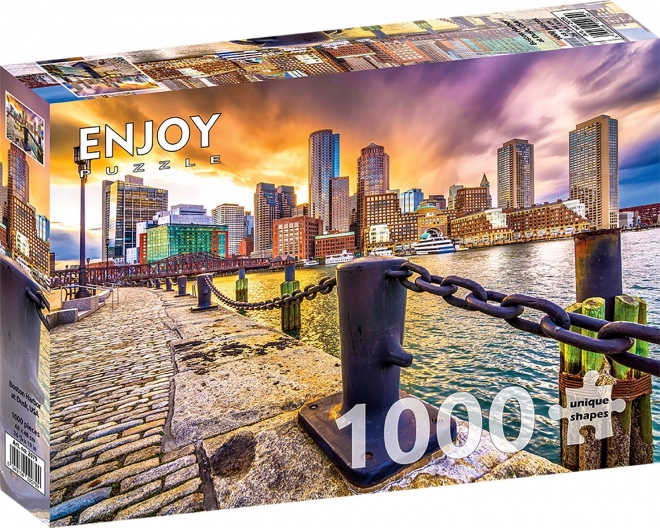 Puzzle Porto di Boston al crepuscolo 1000 pezzi