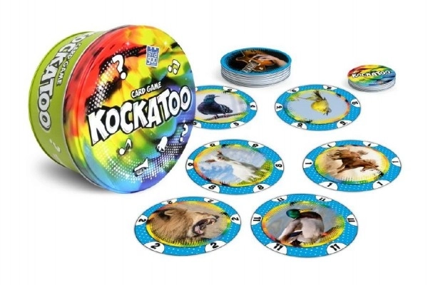 Kockatoo - gioco di carte in scatola di latta 12x12cm per 5+ anni