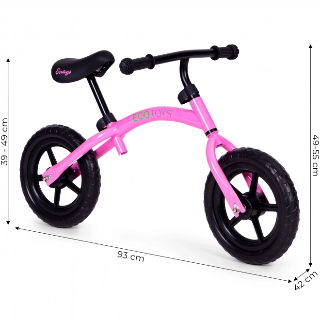 Bicicletta senza pedali per bambini ECOTOYS rosa