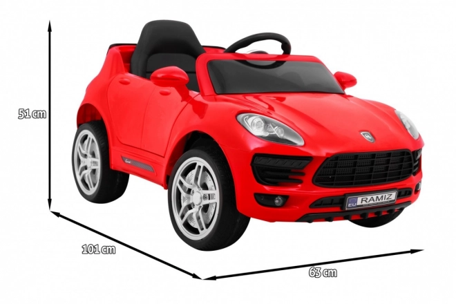 Auto a batteria Turbo-S per bambini Rosso + Telecomando + Avvio lento + Ruote EVA + Radio MP3