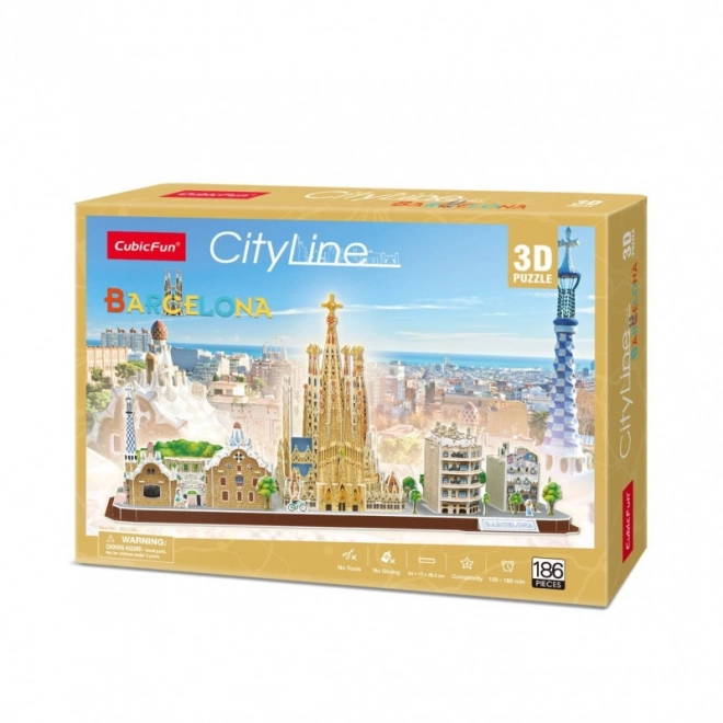 Panorama 3D puzzle Barcelona di CUBICFUN