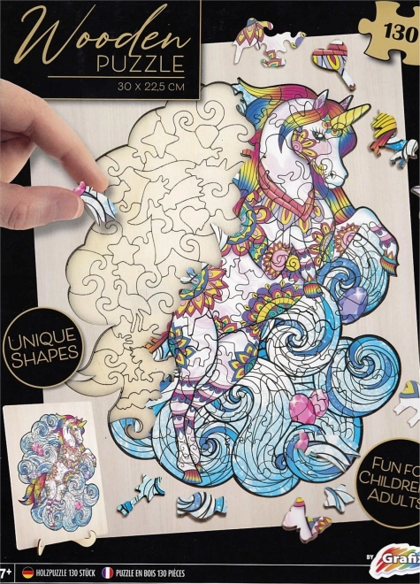 Puzzle sagomato unicorno magico 130 pezzi