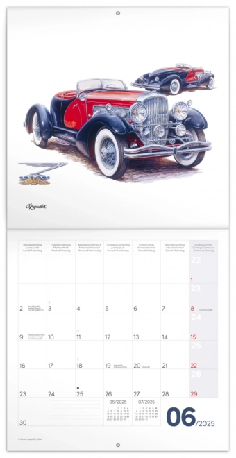 Calendario con Appunti Auto d'Epoca – Václav Zapadlík, 2025